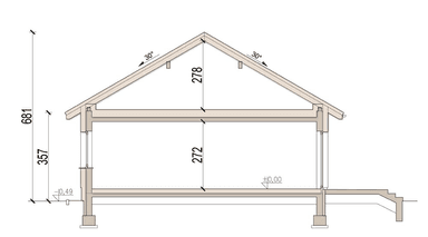 przekrój domu jednorodzinnego Mokka 16 4s