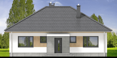 elewacja frontowa domu jednorodzinnego Mokka 16 4s