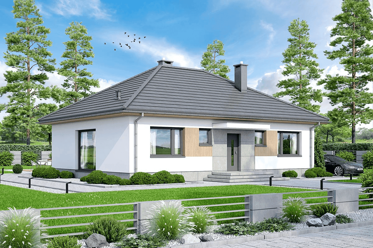 wizualizacja domu jednorodzinnego Mokka 16 4s