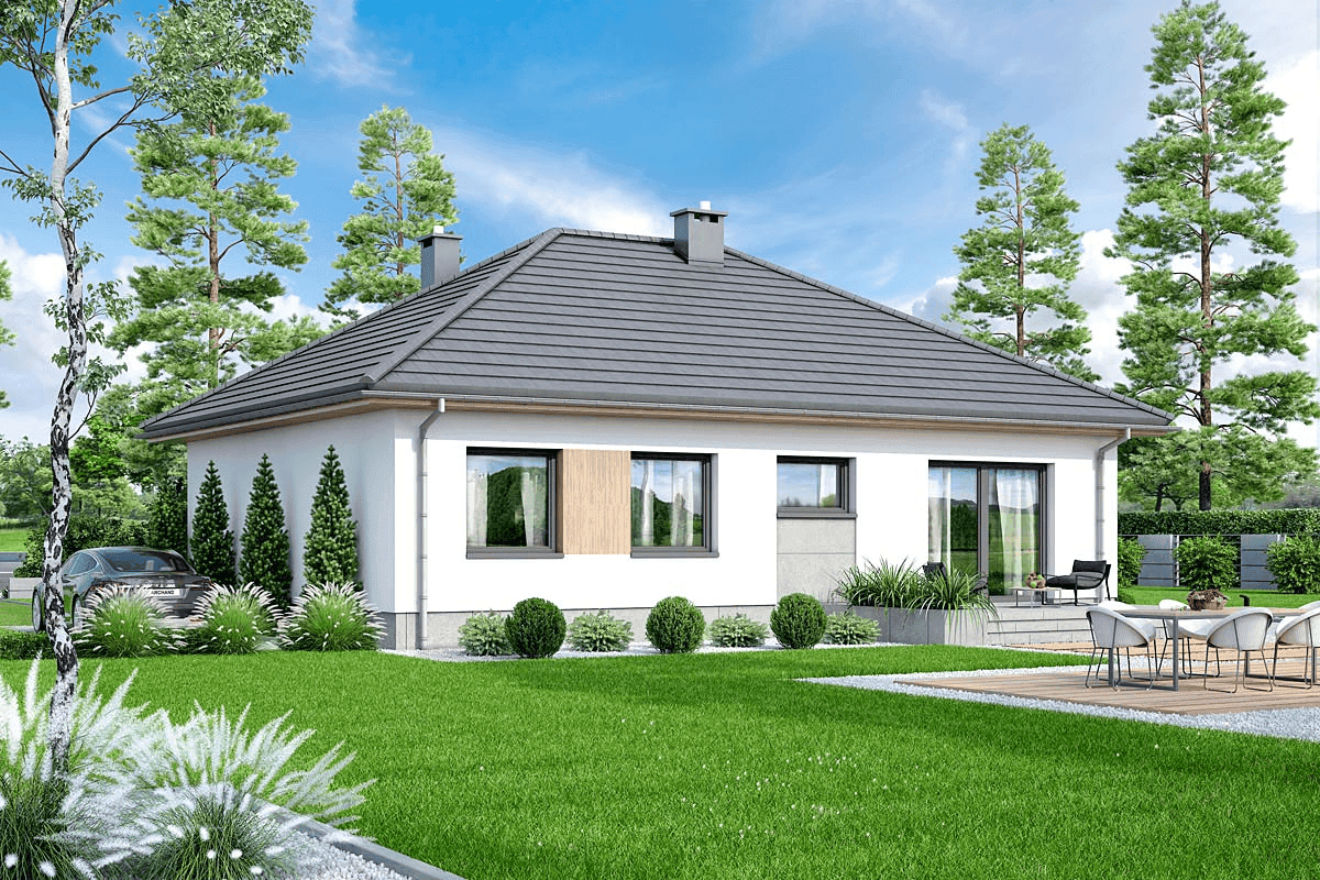 wizualizacja domu jednorodzinnego Mokka 16 4s