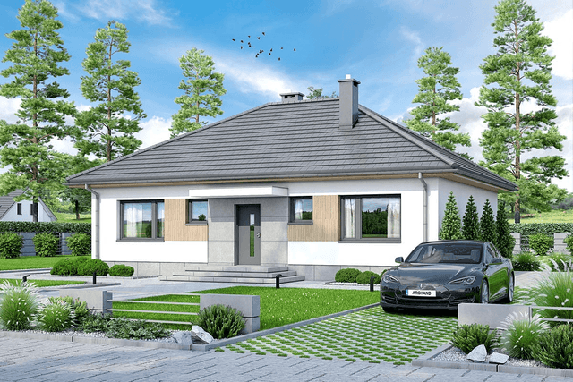 wizualizacja domu jednorodzinnego Mokka 16 4s