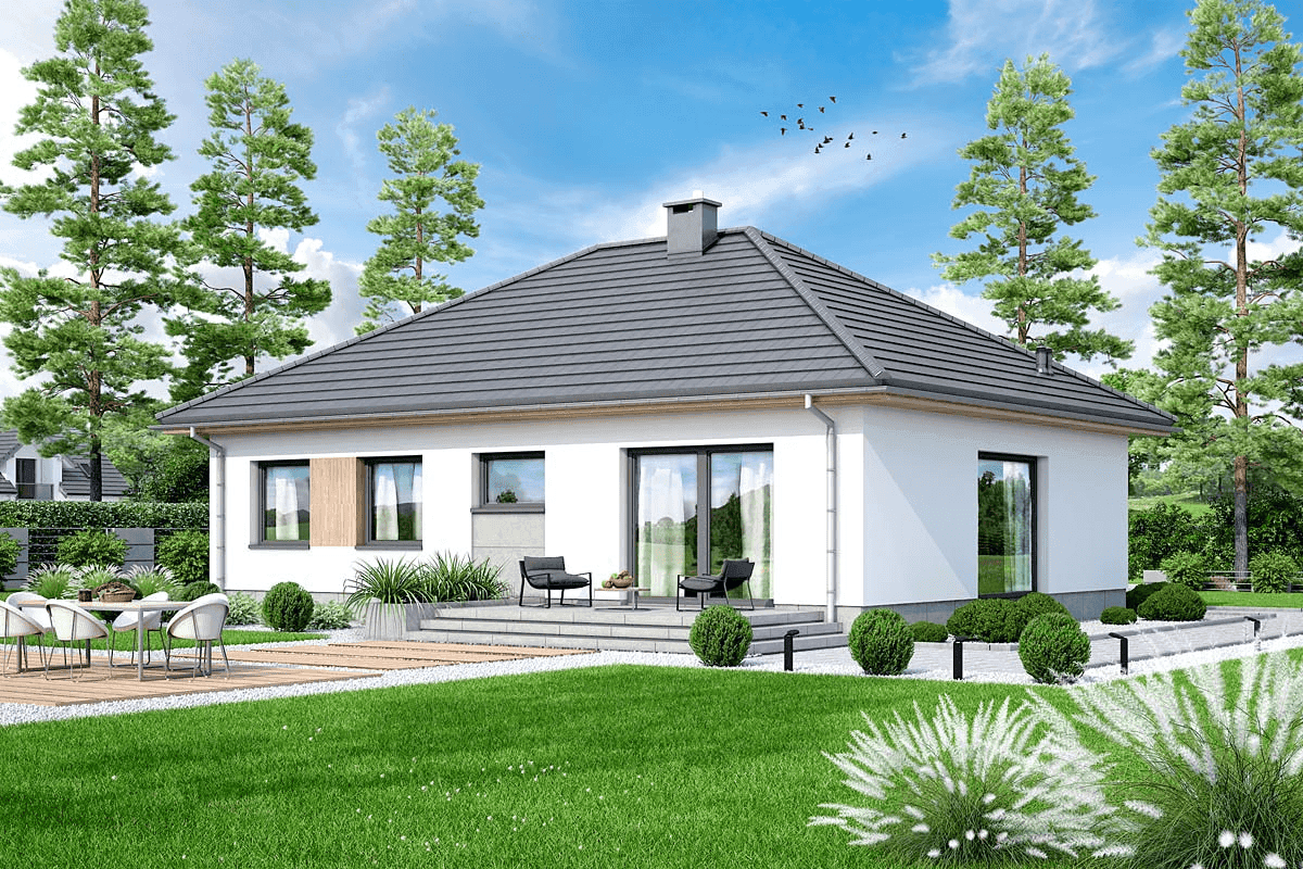 wizualizacja domu jednorodzinnego Mokka 16 4s