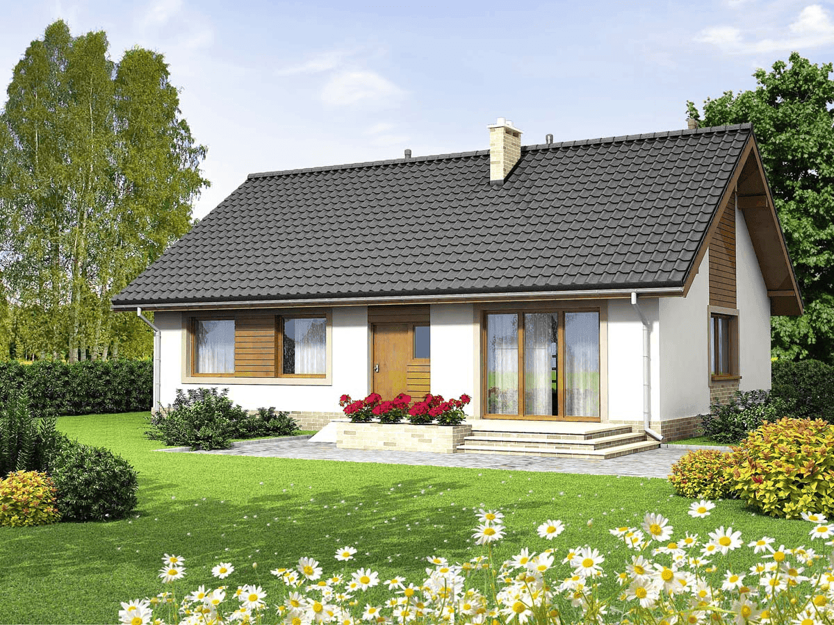 Wizualizacja domu jednorodzinnego Mokka 2