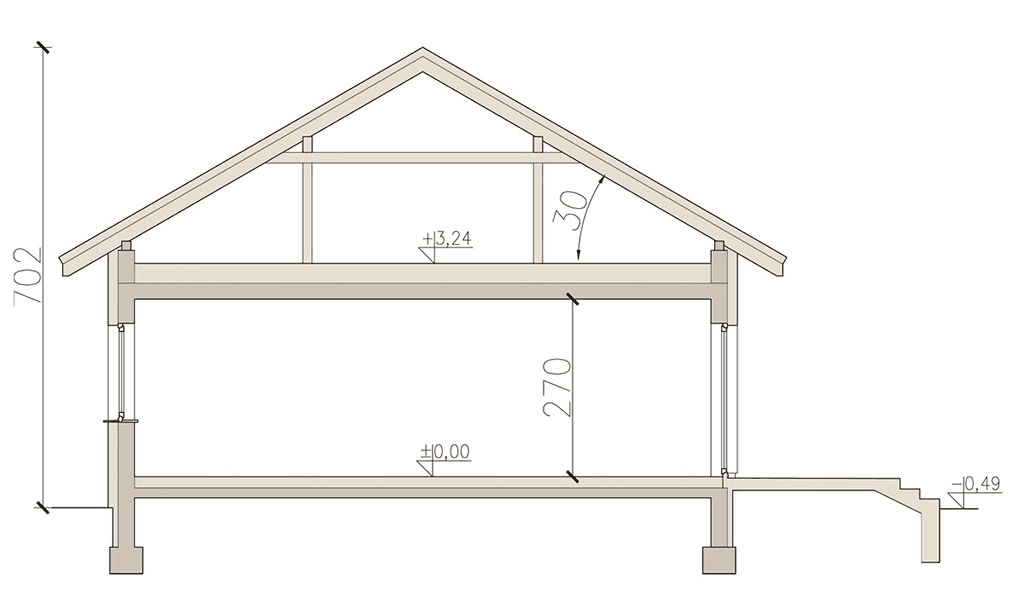 przekrój domu jednorodzinnego Mokka 2 modern