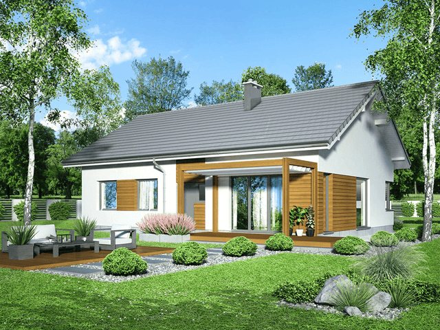 wizualizacja domu jednorodzinnego Mokka 2 modern