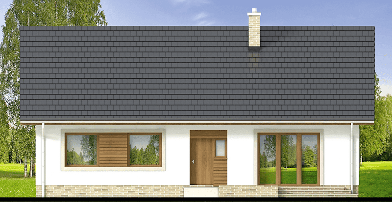 Elewacja tylna domu jednorodzinnego Mokka