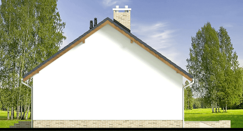 Elewacja prawa domu jednorodzinnego Mokka