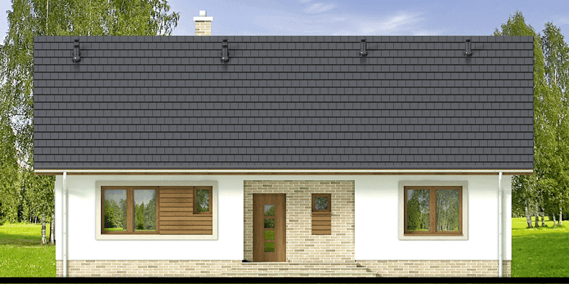 Elewacja frontowa domu jednorodzinnego Mokka