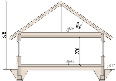 przekrój domu jednorodzinnego Mokka 3