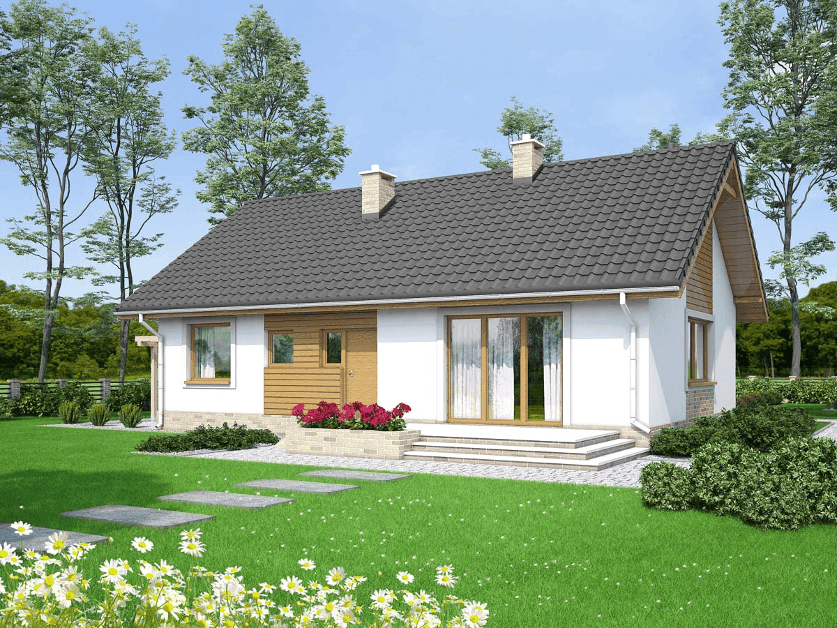 wizualizacja domu jednorodzinnego Mokka 3