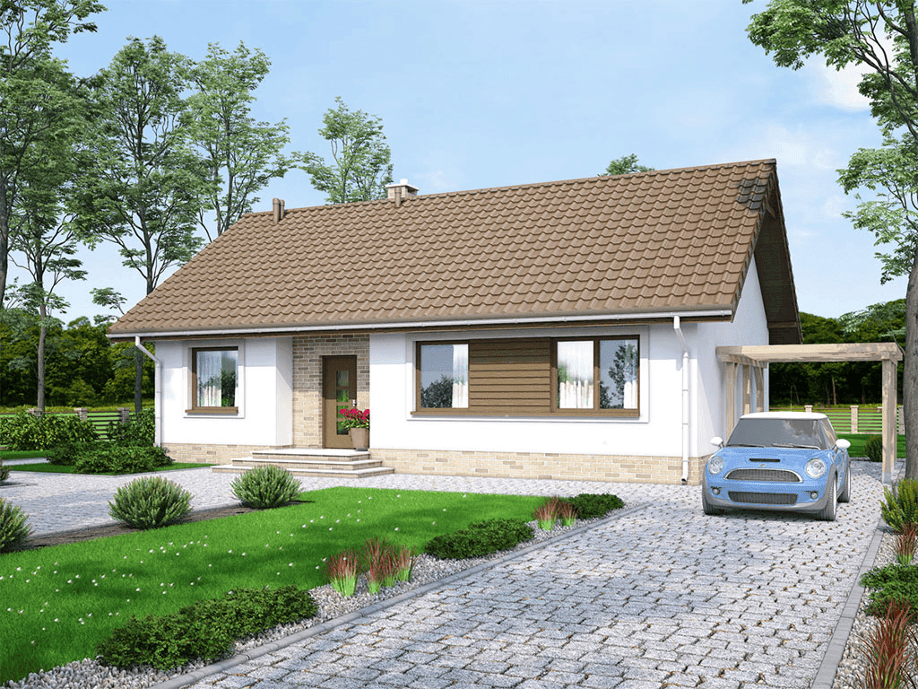 wizualizacja domu jednorodzinnego Mokka 3