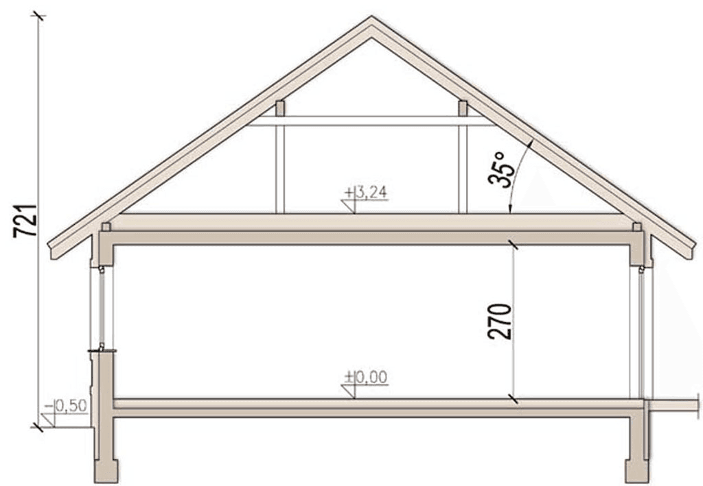 przekrój domu jednorodzinnego Mokka 4