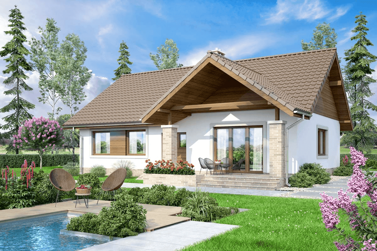 wizualizacja domu jednorodzinnego Mokka 4