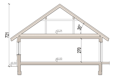 przekrój domu jednorodzinnego Mokka 5