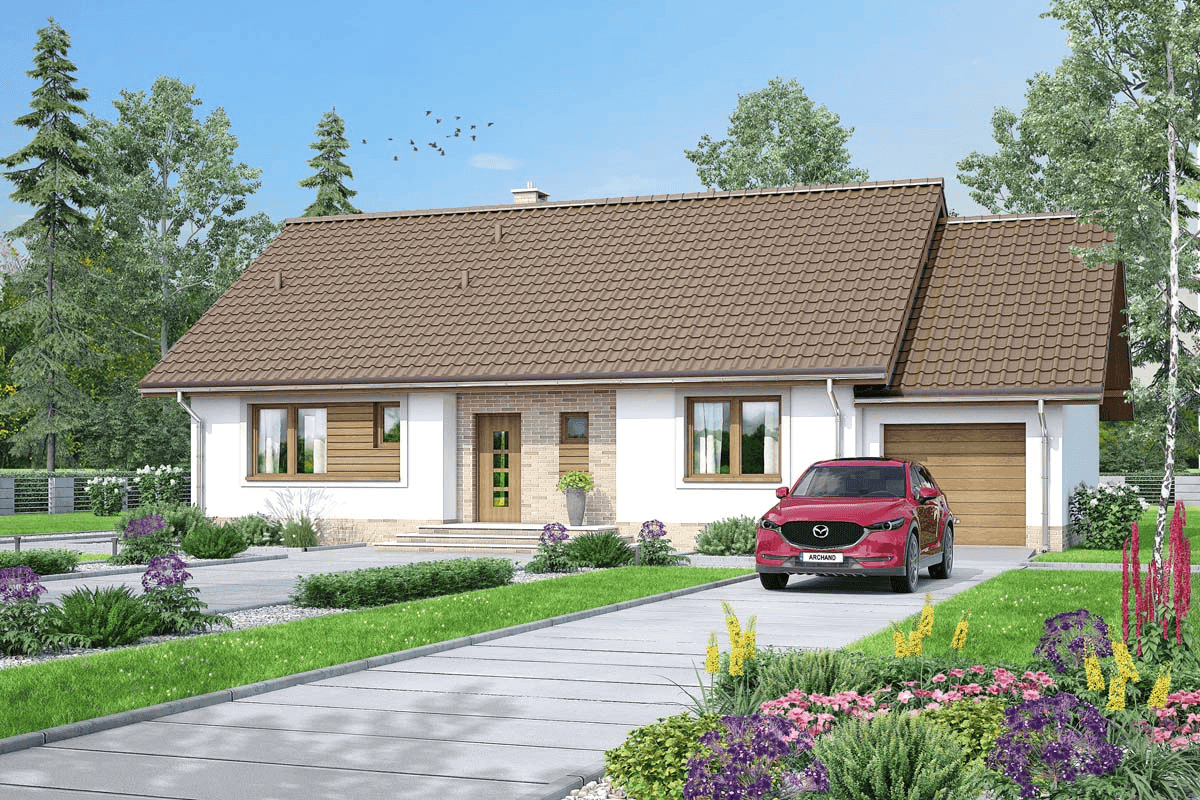 wizualizacja domu jednorodzinnego Mokka 5