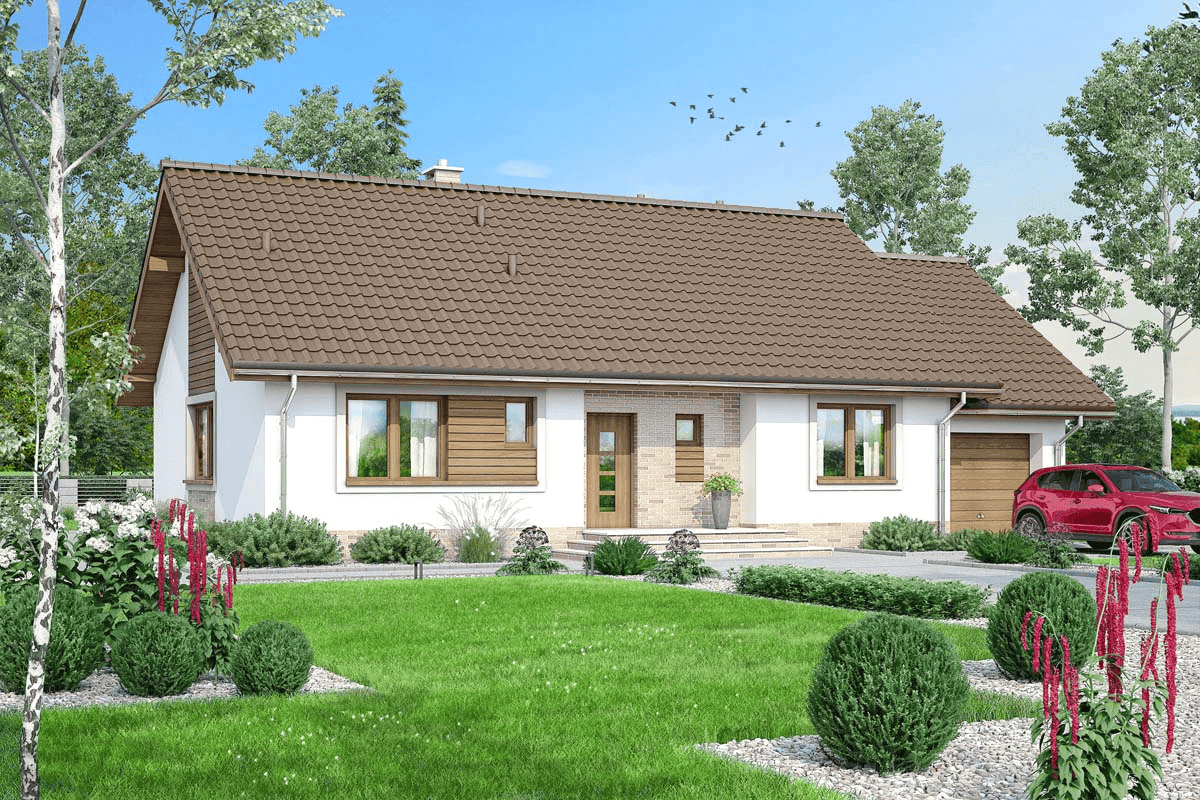 wizualizacja domu jednorodzinnego Mokka 5