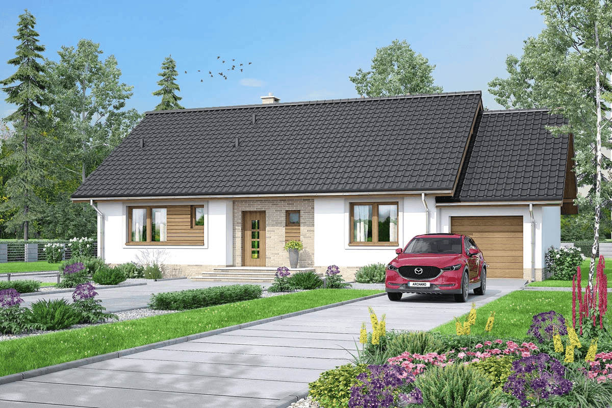 wizualizacja domu jednorodzinnego Mokka 5