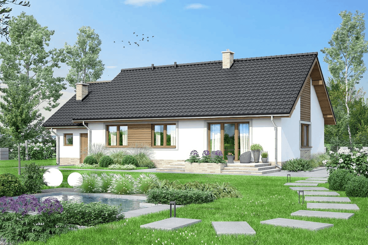 wizualizacja domu jednorodzinnego Mokka 5