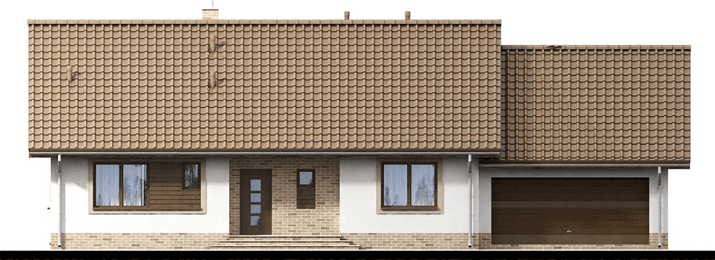 Elewacja frontowa domu jednorodzinnego Mokka 5 s2