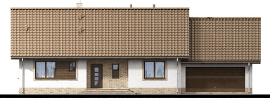 Elewacja frontowa domu jednorodzinnego Mokka 5 s2