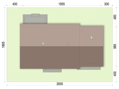 Rzut usytuowania domu jednorodzinnego Mokka 5 s2 na działce