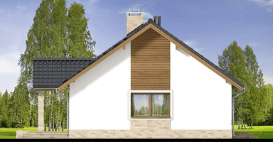 elewacja prawa domu jednorodzinnego Mokka