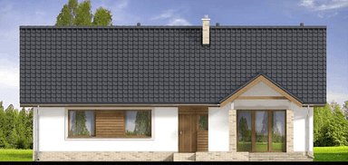 elewacja frontowa domu jednorodzinnego Mokka 6