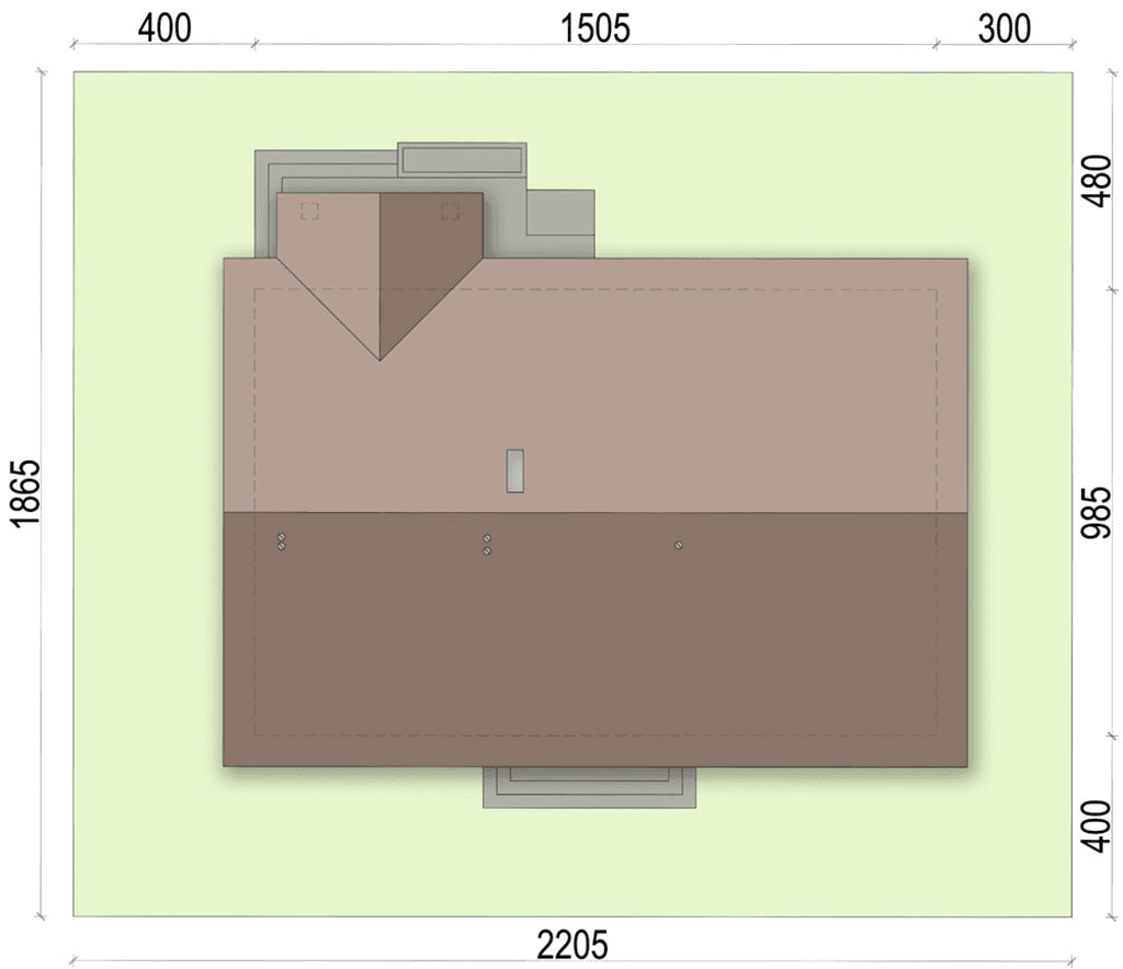 rzut usytuowania domu jednorodzinnego Mokka 6