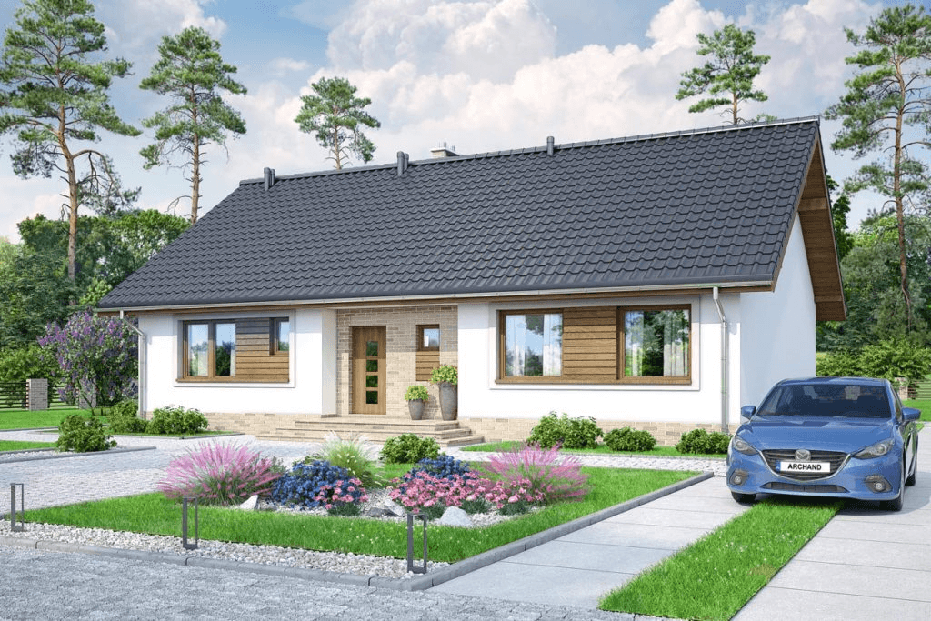 wizualizacja domu jednorodzinnego Mokka 6