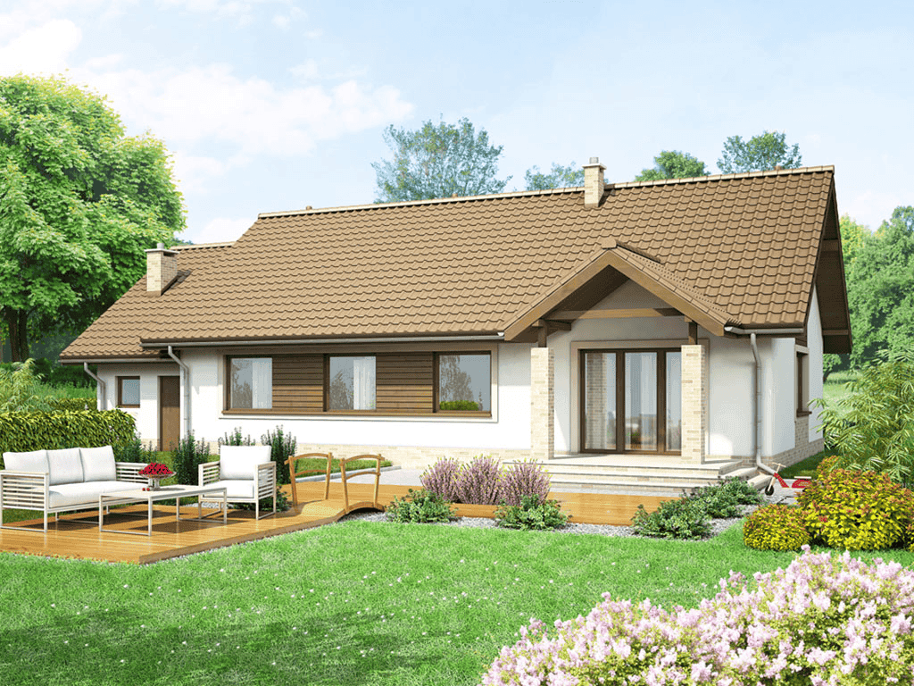 wizualizacja domu jednorodzinnego Mokka 7