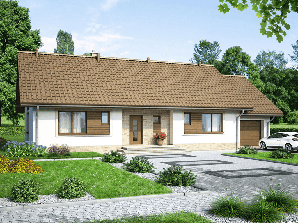 wizualizacja domu jednorodzinnego Mokka 7
