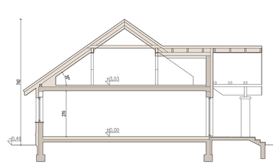 Przekrój domu jednorodzinnego Mokka 9