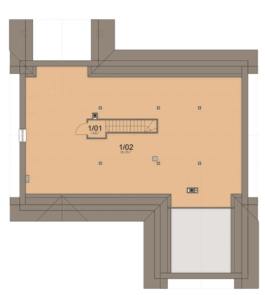 Rzut poddasza domu jednorodzinnego Mokka 9