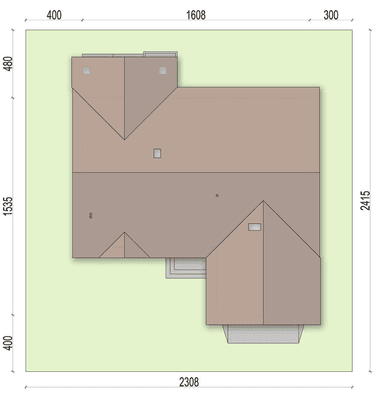 Rzut usytuowania domu jednorodzinnego Mokka 9 na działce