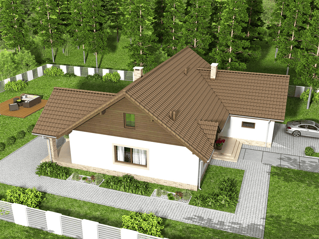 Wizualizacja domu jednorodzinnego Mokka 9
