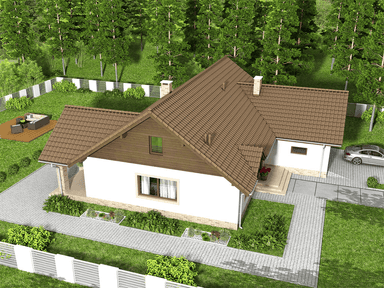 Wizualizacja domu jednorodzinnego Mokka 9