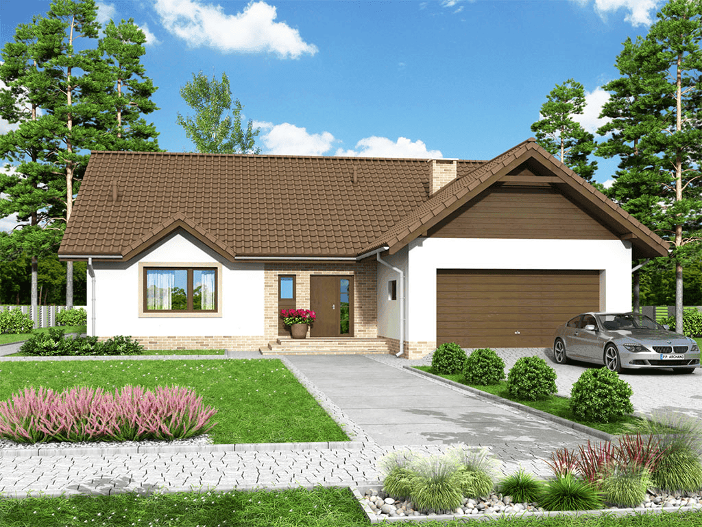 Wizualizacja domu jednorodzinnego Mokka 9