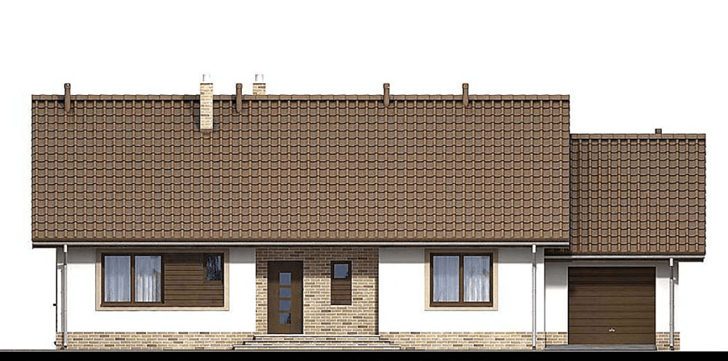 Elewacja frontowa domu jednorodzinnego Mokka G1