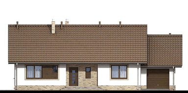 Elewacja frontowa domu jednorodzinnego Mokka G1