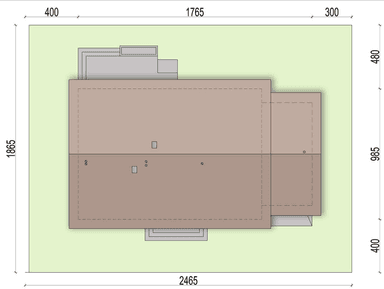 Rzut usytuowania domu jednorodzinnego Mokka G1 na działce