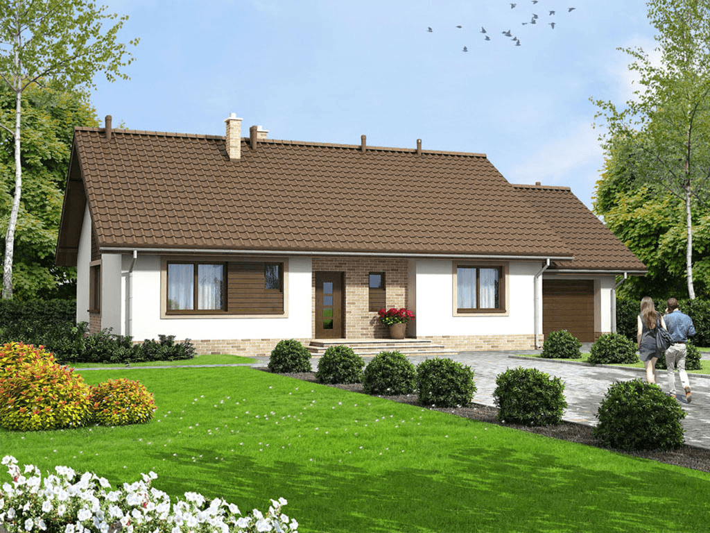 Wizualizacja domu jednorodzinnego Mokka G1