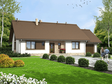 Wizualizacja domu jednorodzinnego Mokka G1