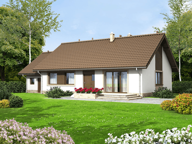 Wizualizacja domu jednorodzinnego Mokka G1