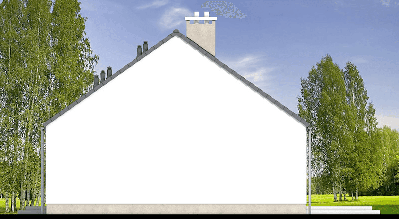 elewacja prawa domu jednorodzinnego Mokka minimo