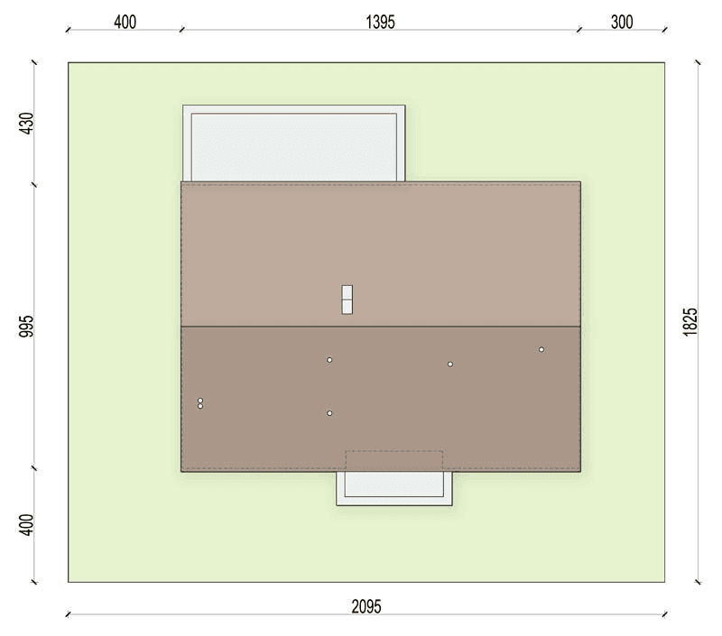 rzut usytuowania domu jednorodzinnego Mokka minimo