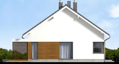 Elewacja prawa domu jednorodzinnego Mokka Modern