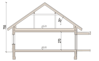 Przekrój domu jednorodzinnego Mokka Modern