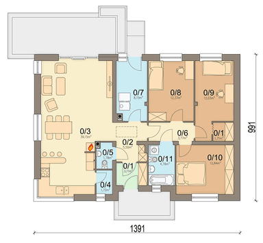 Rzut usytuowania domu jednorodzinnego Mokka Modern na działce
