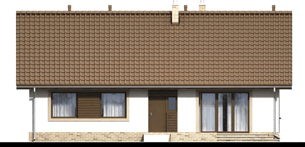 Elewacja tylna domu jednorodzinnego Mokka - strop drewniany