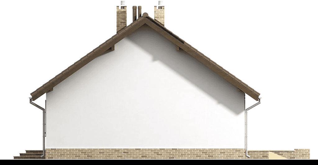 Elewacja prawa domu jednorodzinnego Mokka - strop drewniany